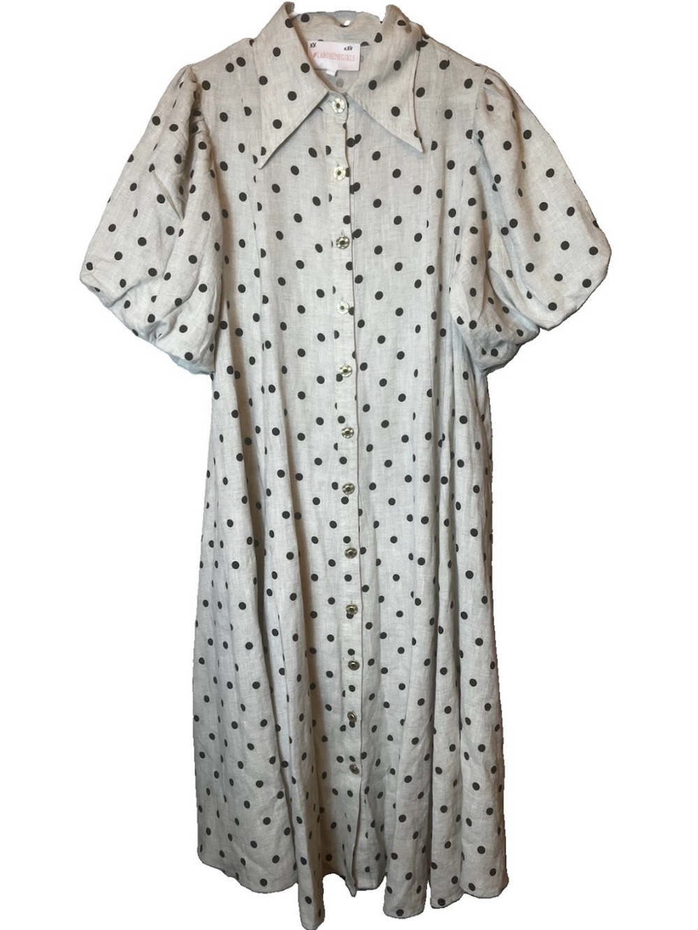 LA BOHEME GIRLS Peyton Oat Polka Dot Dress Size M/L - Picture 3 of 6